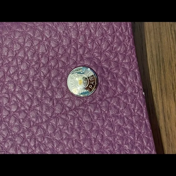 Hermes Ulysse Mini notebook cover in purple Togo leather. With box and ribbon. - Picture 7 of 10